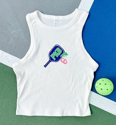 RHO KAPPA BETA Pickleball Paddle Cropped Baby Doll Tank